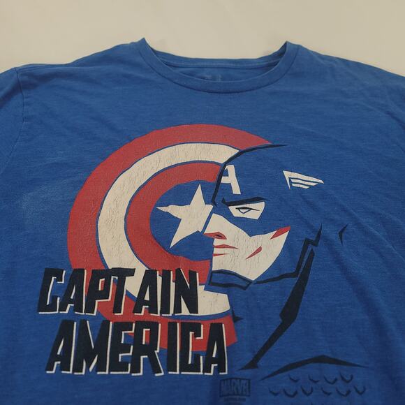 Marvel Captain America Gap Graphic Crew Neck Casual T Shirt Mens Size XL Blue - Picture 1 of 9